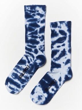 SoulCycle x By My Grace Tie Dye Crew Socks Blue OSFM Unisex NWT